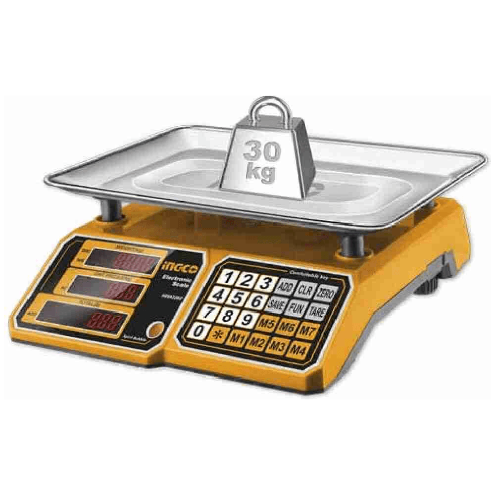 Ingco HESA3303 Electronic Digital Weighing Scale 30kg - KHM Megatools Corp. Ingco HESA3303 Electronic Digital Weighing Scale 30kg - KHM Megatools Corp.